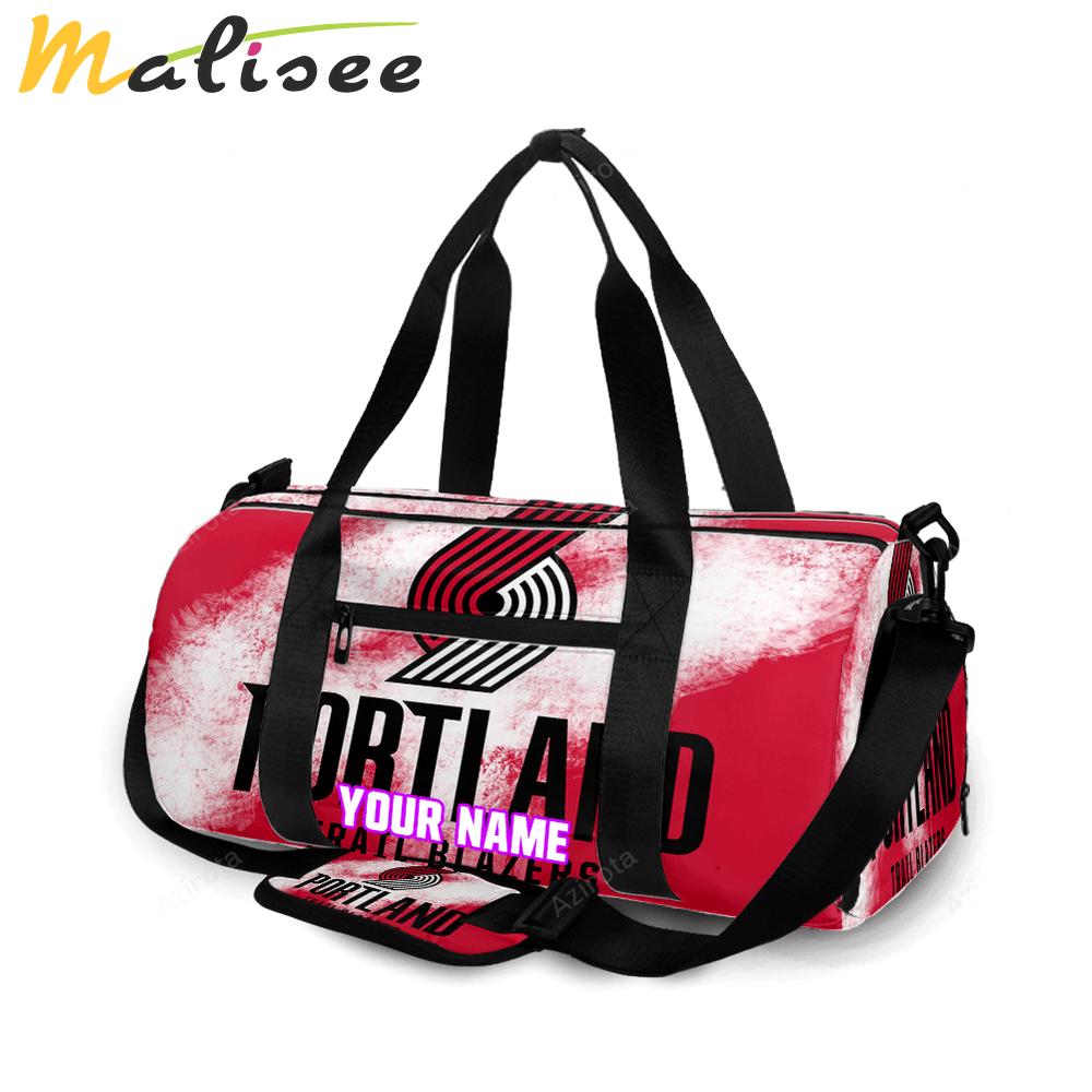 Portland trail blazers reddish white personalized name travel bag gym bag 2314 Travel Bag