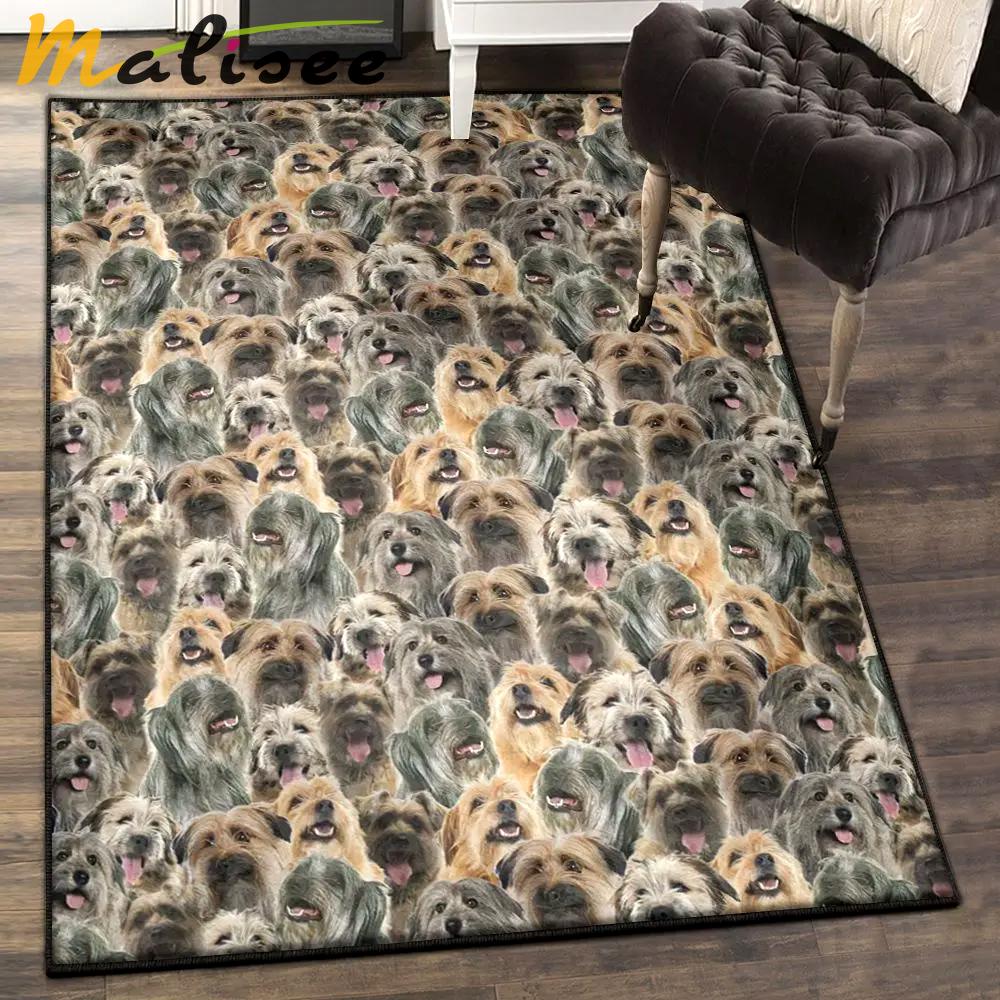 Pyrenean shepherd puppy area rugs for living room, pyrenean shepherd full face rug Rectangle Rug