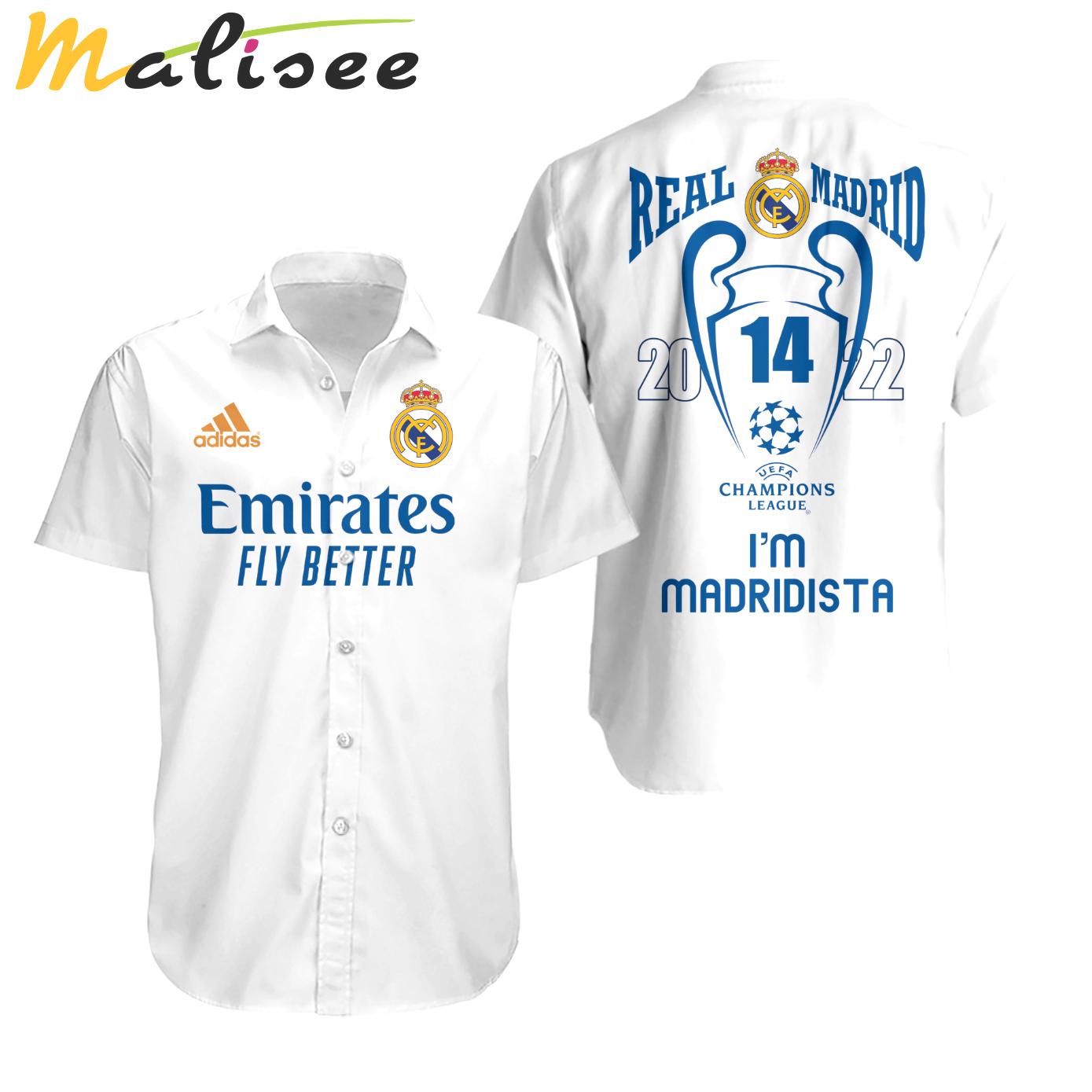 Real madrid im a madridista white hawaiian shirt Hawaii Shirt Shorts & Flip Flops