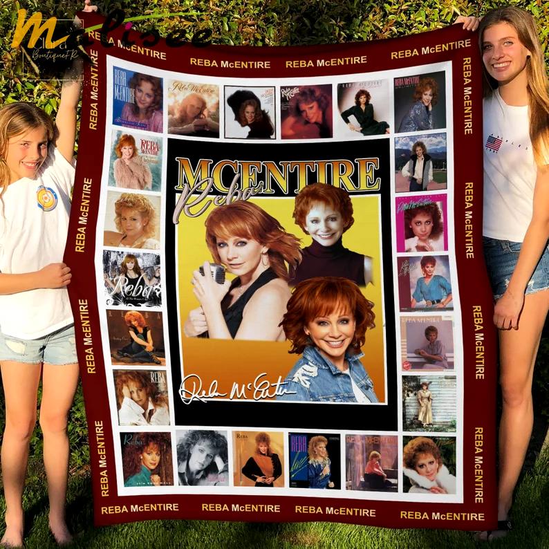 Reba mcentire signature fleece blanket fleece blanket, mink sherpa blanket, reba mcentire blanket, the queen of country quilt Quilt Blanket