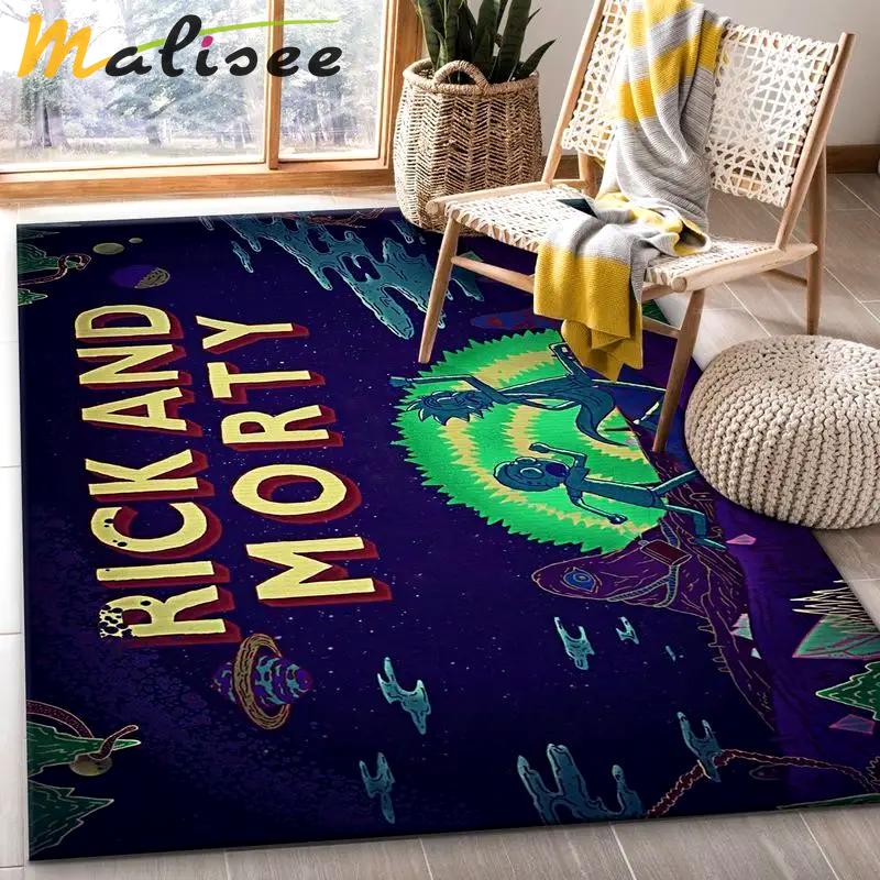 Rick and morty 86 area rug living room and bed room rug rug regtangle carpet floor decor home decor Rectangle Rug