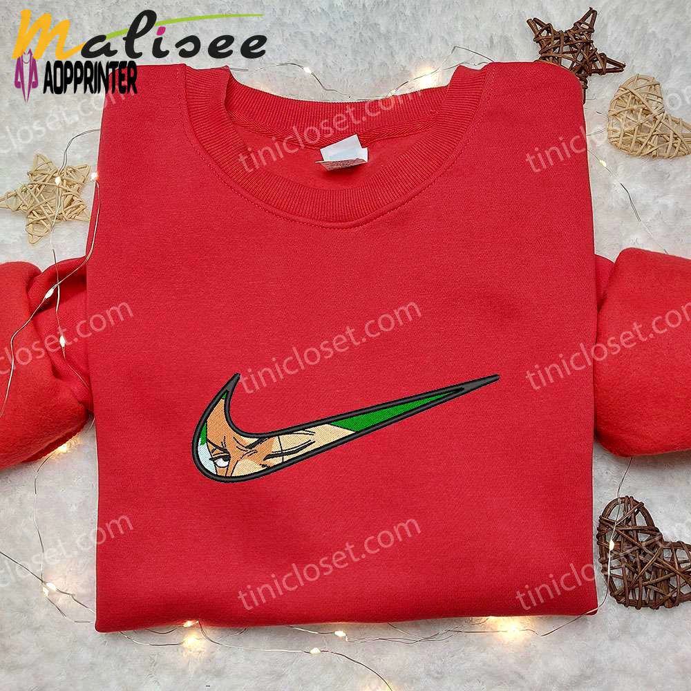 Roronoa zoro x nike hoodie & shirts: embroidered one piece & nike inspired apparel Embroidered Shirt