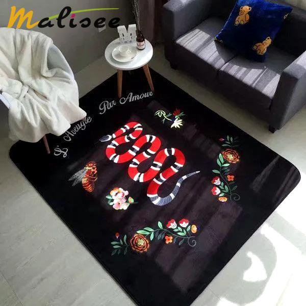 Rugs in living room and bedroom - Gucci snake flower luxury area rug for living room bedroom carpet home decorations mat Rectangle Rug