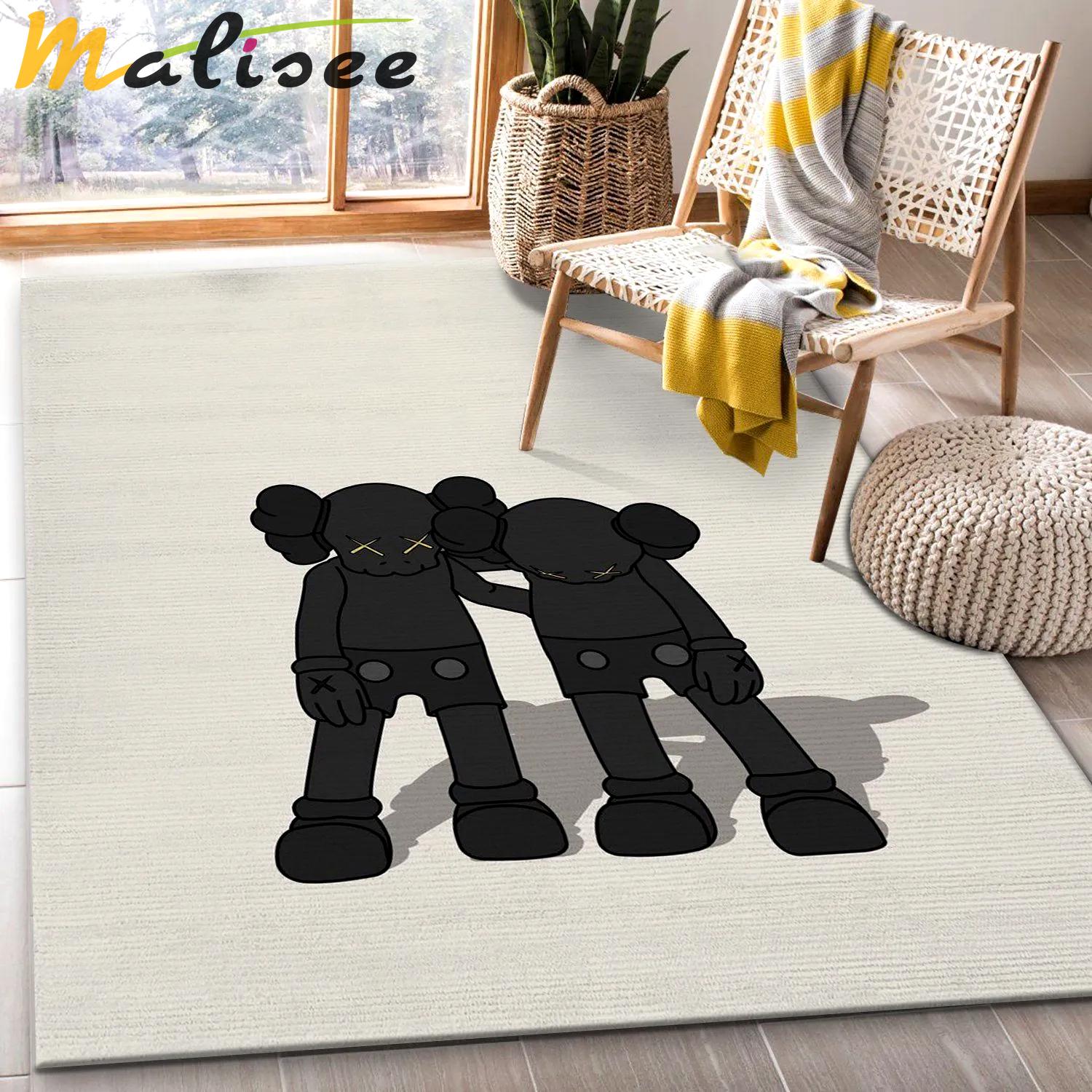 Rugs in living room and bedroom - Kaws along the way black area rug bedroom rug christmas gift floor mats keep warm in winter Rectangle Rug