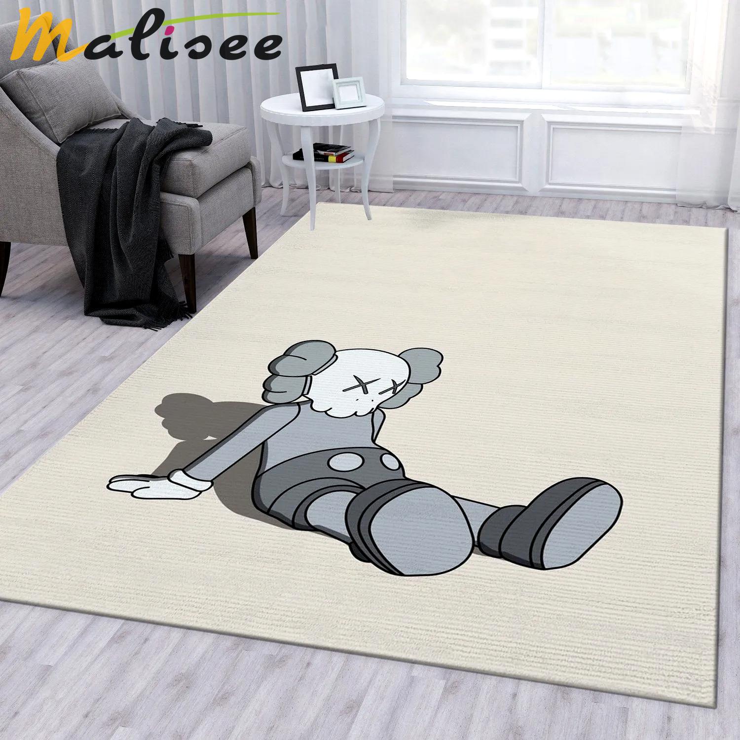 Rugs in living room and bedroom - Kaws holiday grey fashion brand area rug living room rug carpet floor decor floor mats keep warm in winter Rectangle Rug