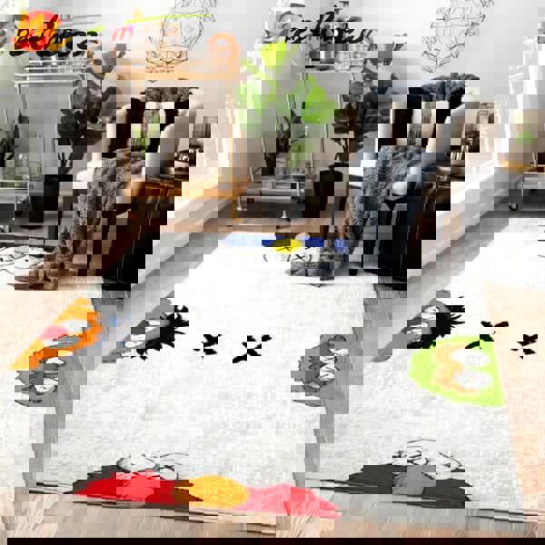 Rugs in living room and bedroom - Kaws x sesame street characters kwas rug home decor - rugs Rectangle Rug