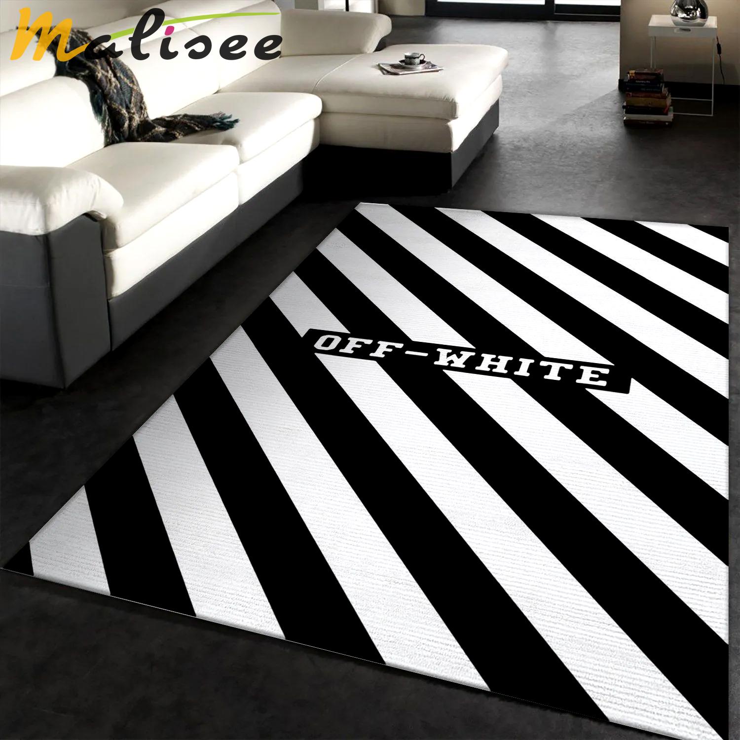 Rugs in living room and bedroom - Off-white area rug fashion brand rug floor decor home decorations Rectangle Rug