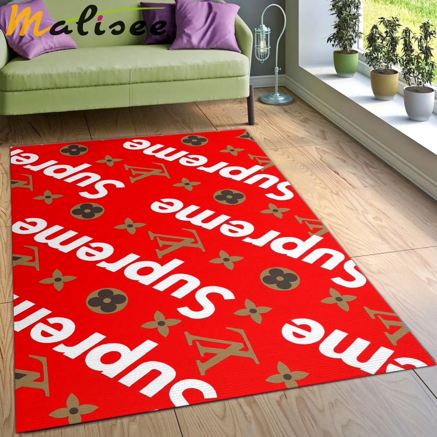 Rugs in living room and bedroom - Supereme x louis vuitton ver3 fashion brand area rug living room rug floor decor home decorations Rectangle Rug