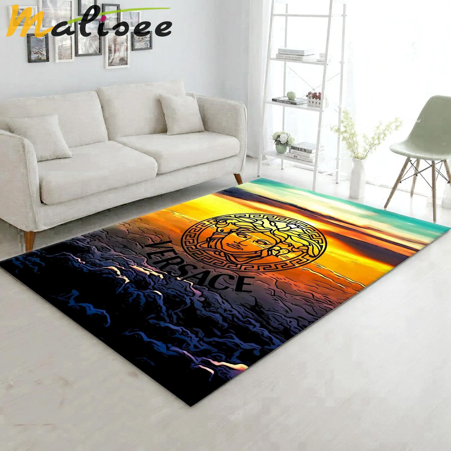 Rugs in living room and bedroom - Versace area rugs fashion brand rug floor decor home decorations Rectangle Rug