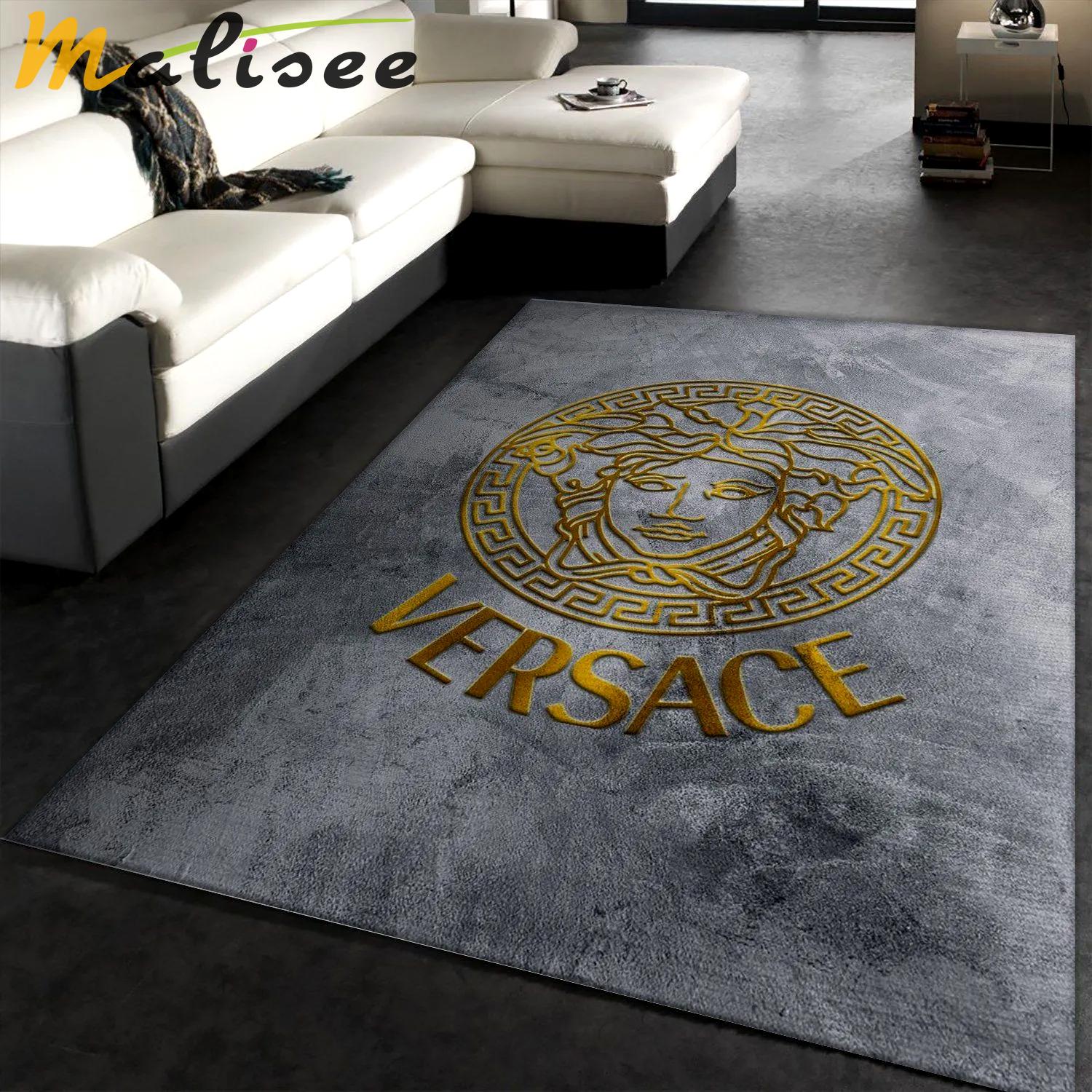 Rugs in living room and bedroom - Versace rectangle rug fashion brand rug christmas gift us decor Rectangle Rug