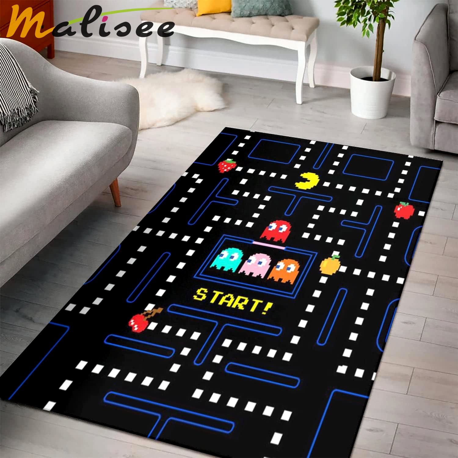 Rugs in living room and bedroom arcade game zone rug Rectangle Rug