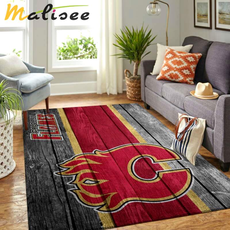 Rugs in living room and bedroom calgary flames Rectangle Rug