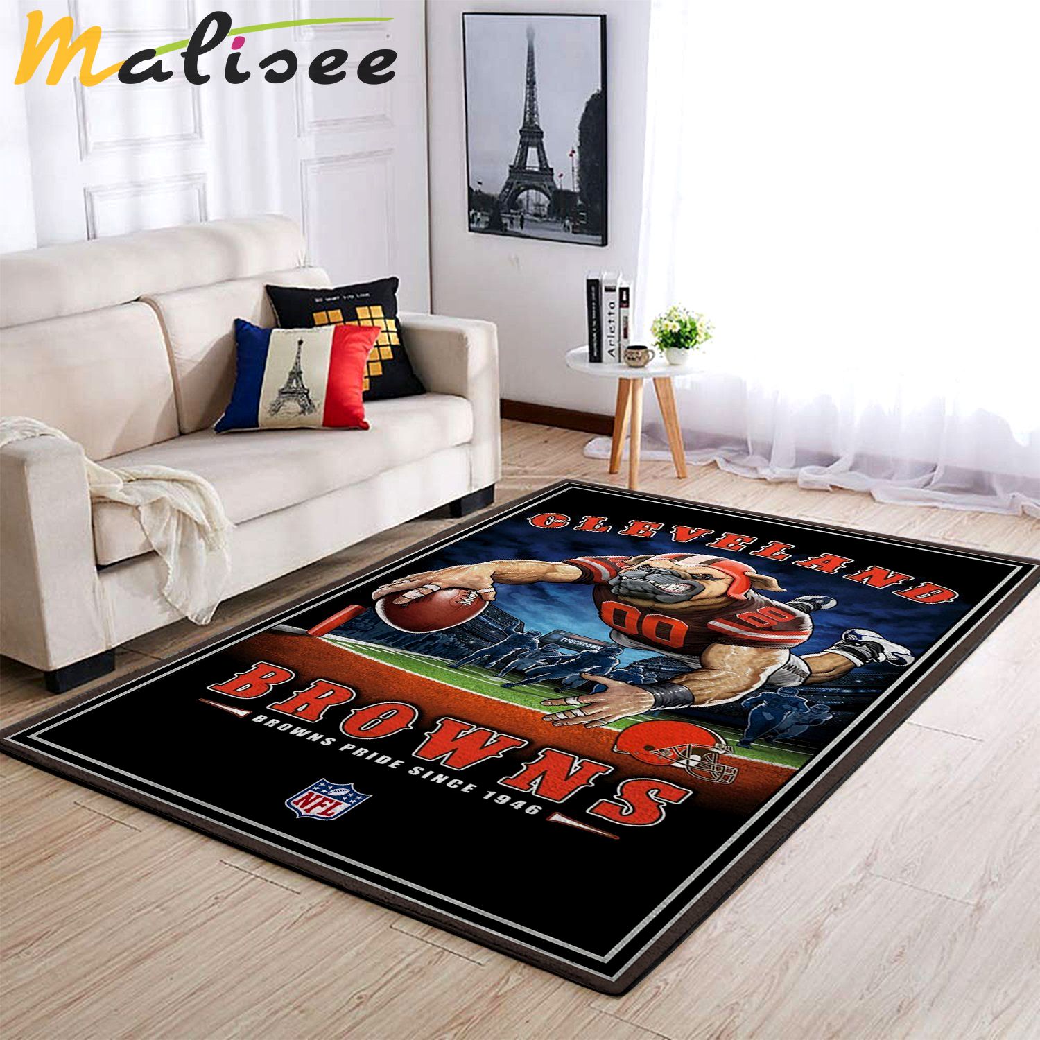 Rugs in living room and bedroom cleveland browns Rectangle Rug