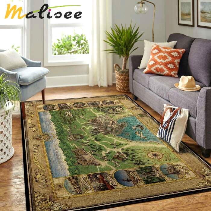 Rugs in living room and bedroom harry potter hogwart map Rectangle Rug
