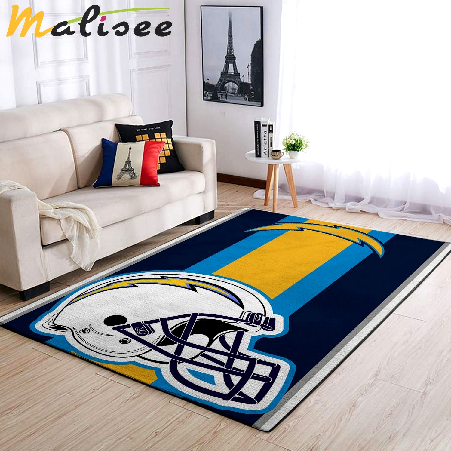 Rugs in living room and bedroom los angeles chargers Rectangle Rug