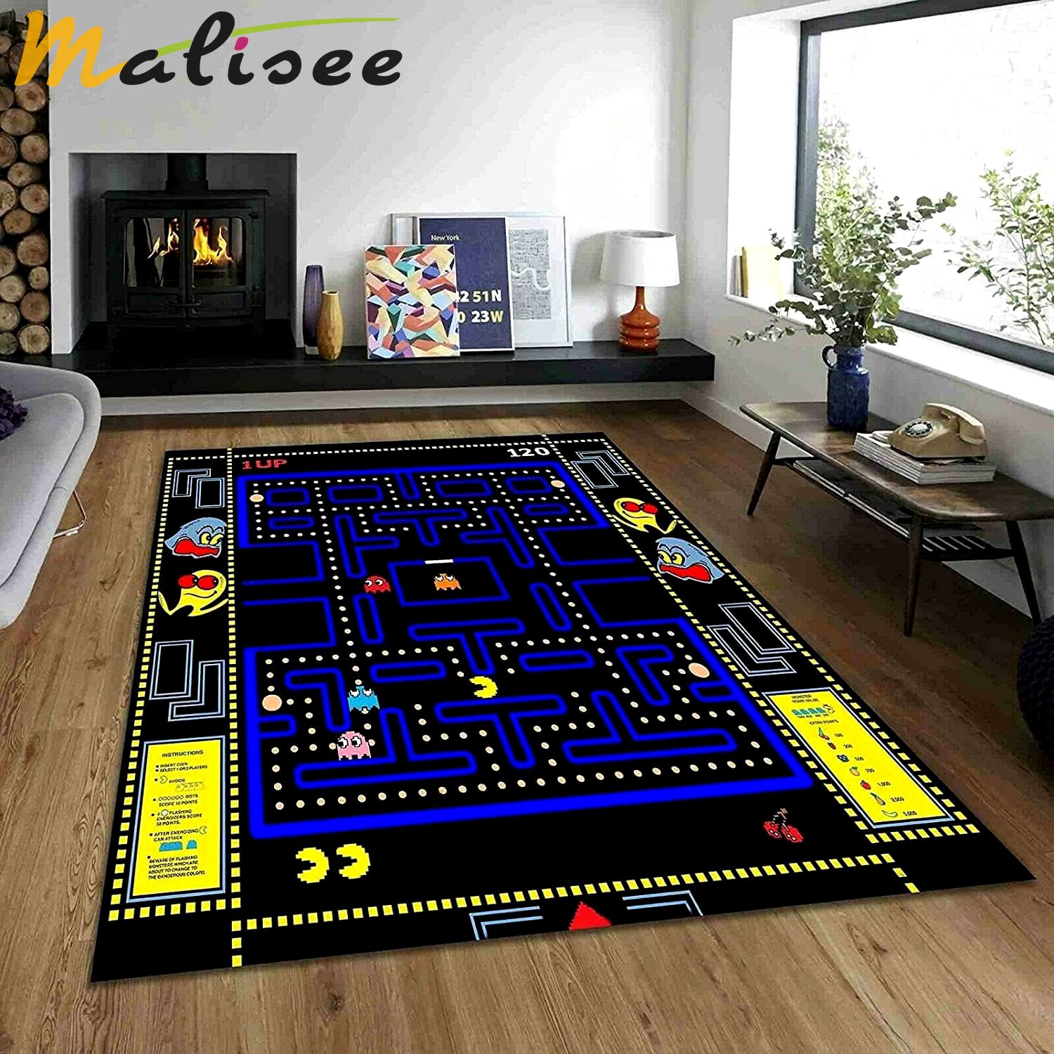 Rugs in living room and bedroom pacmann area rug- popular rug home decor Rectangle Rug