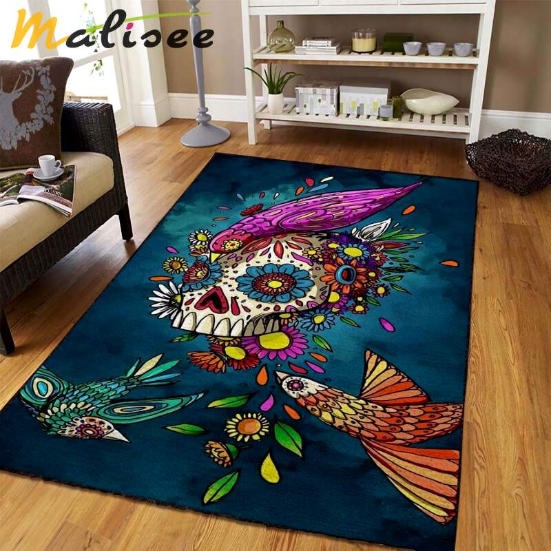 Rugs in living room and bedroom sugar skull Rectangle Rug