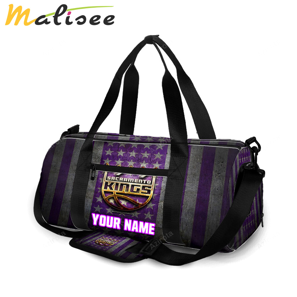 Sacramento kings emblem flag2 personalized name travel bag gym bag 2379 Travel Bag