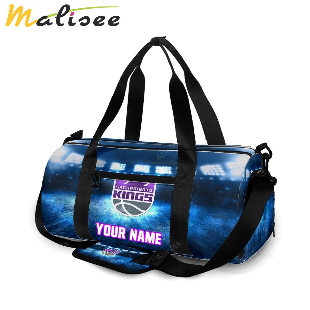 Sacramento kings emblem stadium personalized name travel bag gym bag 2320 Travel Bag