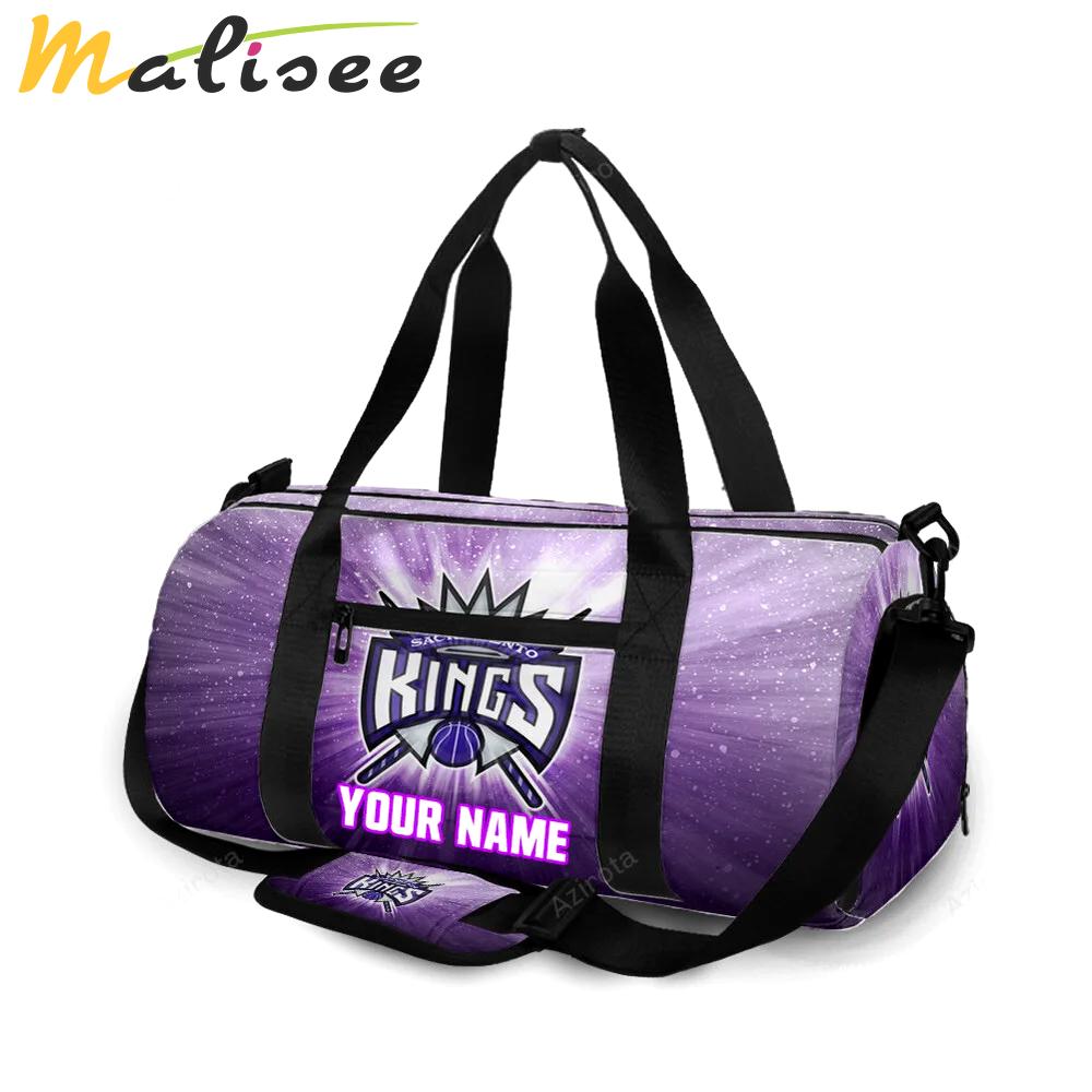 Sacramento kings emblem texture2 personalized name travel bag gym bag 2286 Travel Bag