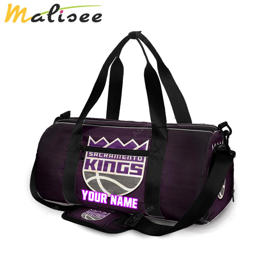 Sacramento kings emblem wood3 personalized name travel bag gym bag 2336 Travel Bag
