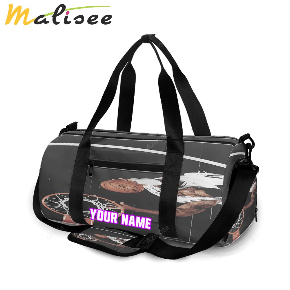 San antonio spurs player throwing ball personalized name travel bag gym bag 2256 Travel Bag