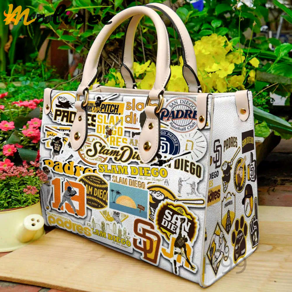San diego padres leather handbag for women gift 2428 Women Leather Hand Bag