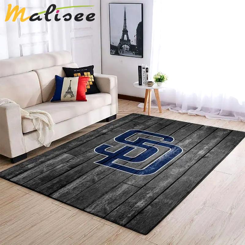 San diego padres wooden area rug mlb baseball team logo carpet living room rugs Rectangle Rug