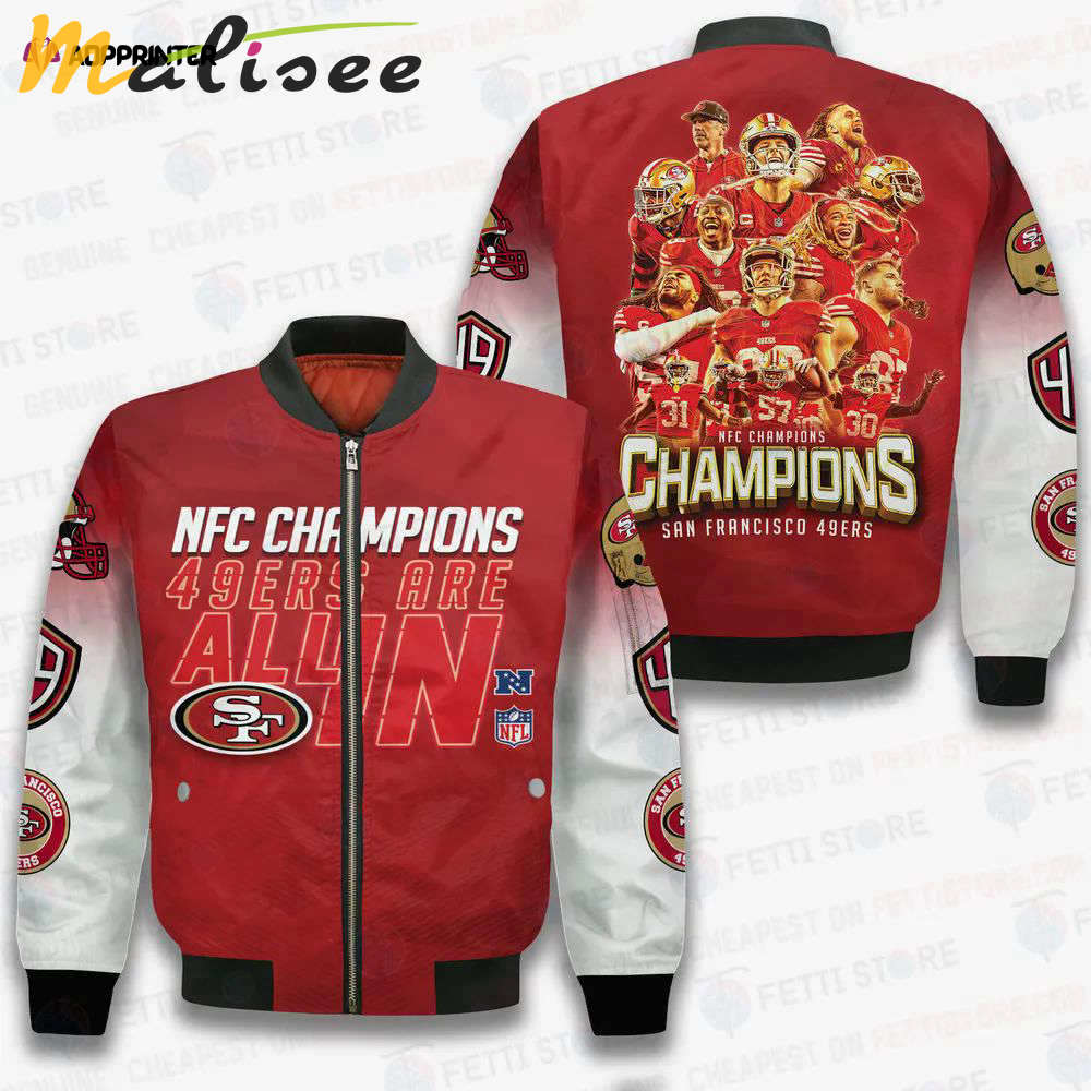 San francisco 49ers nfc champions design bomber jacket sfat v6 Bomber Jacket