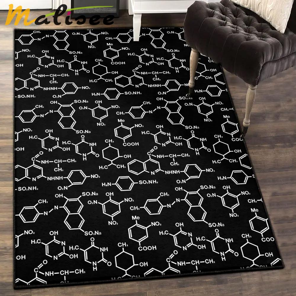 School art deco rug, chemistry science pattern rug Rectangle Rug
