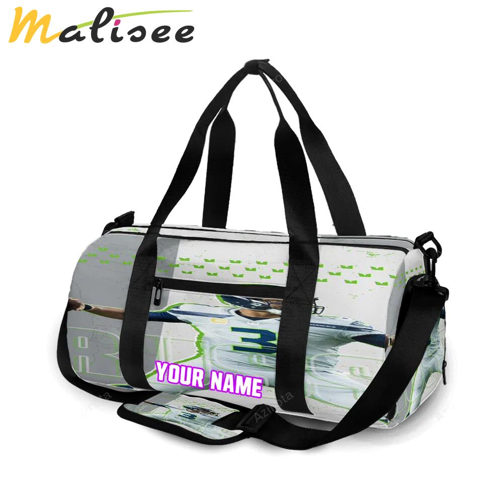 Seattle seahawks russell wilson12 personalized name travel bag gym bag 1194 Travel Bag