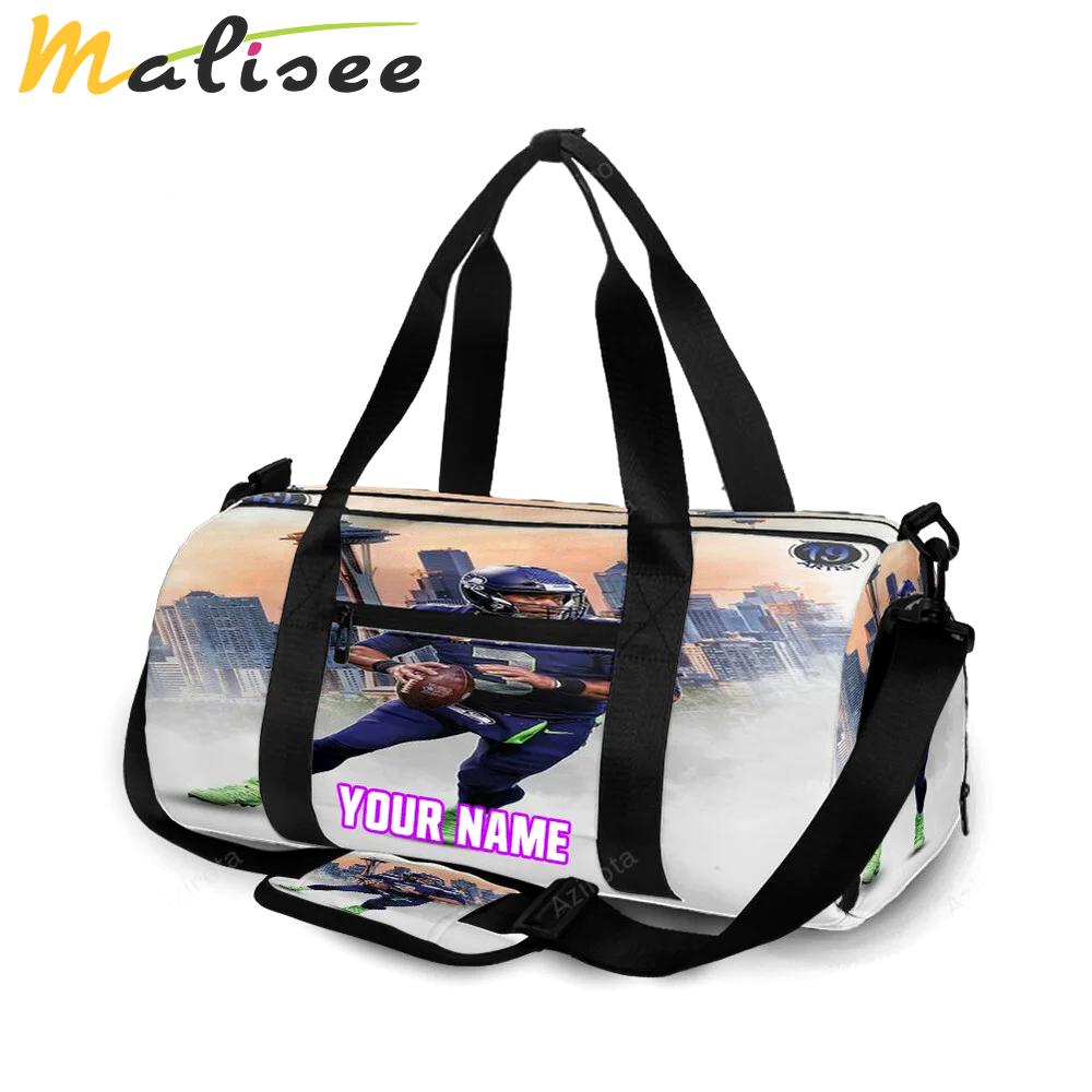 Seattle seahawks russell wilson7 personalized name travel bag gym bag 213 Travel Bag