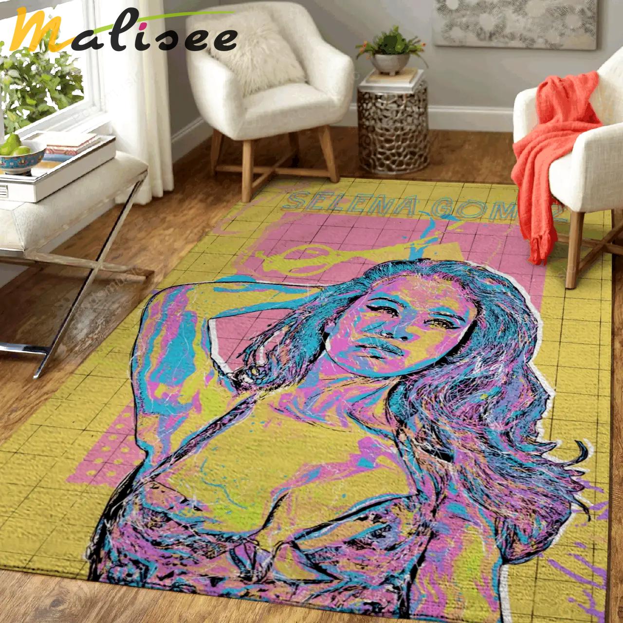 Selena gomez music worldwide art for fans area rug living room carpet rug regtangle carpet floor decor home decor Rectangle Rug