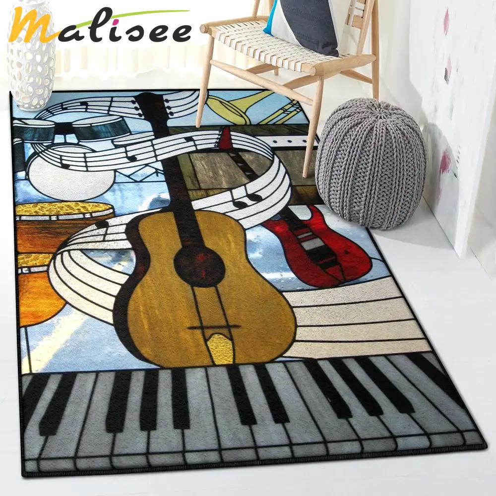 Sheet music carpets for living room, music instrument rug Rectangle Rug