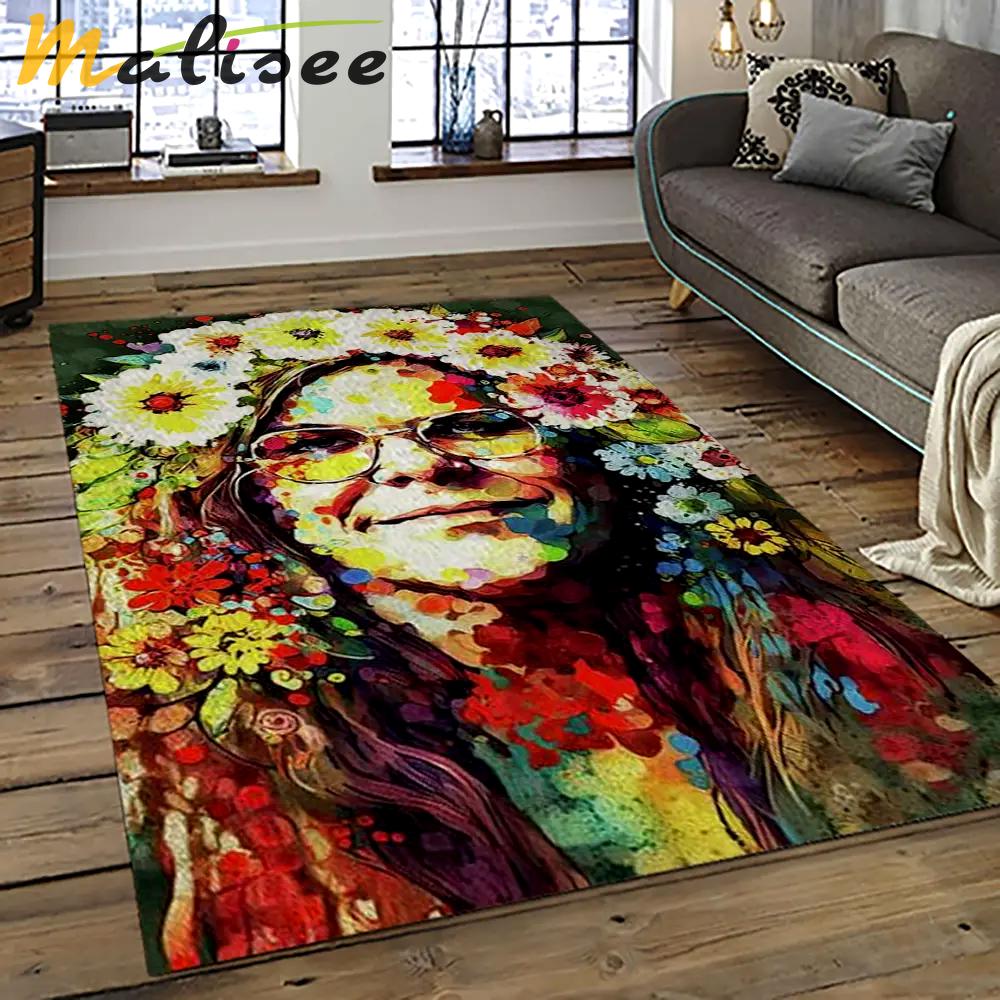 Singer janis joplin music carpet rectangle area rug for living room bedroom decor jj36 Rectangle Rug