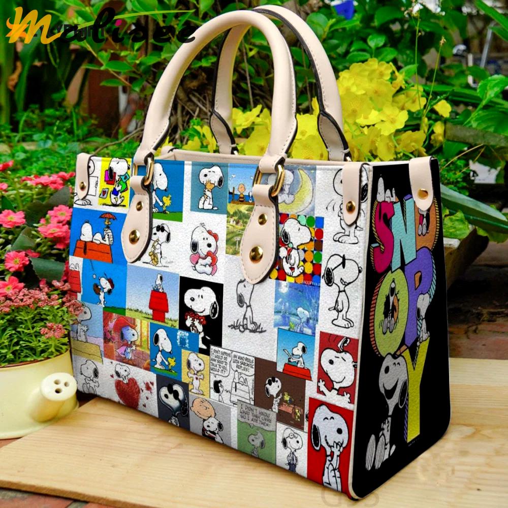 Snoopy dog g1 leather bag for women gift 1227 Women Leather Hand Bag
