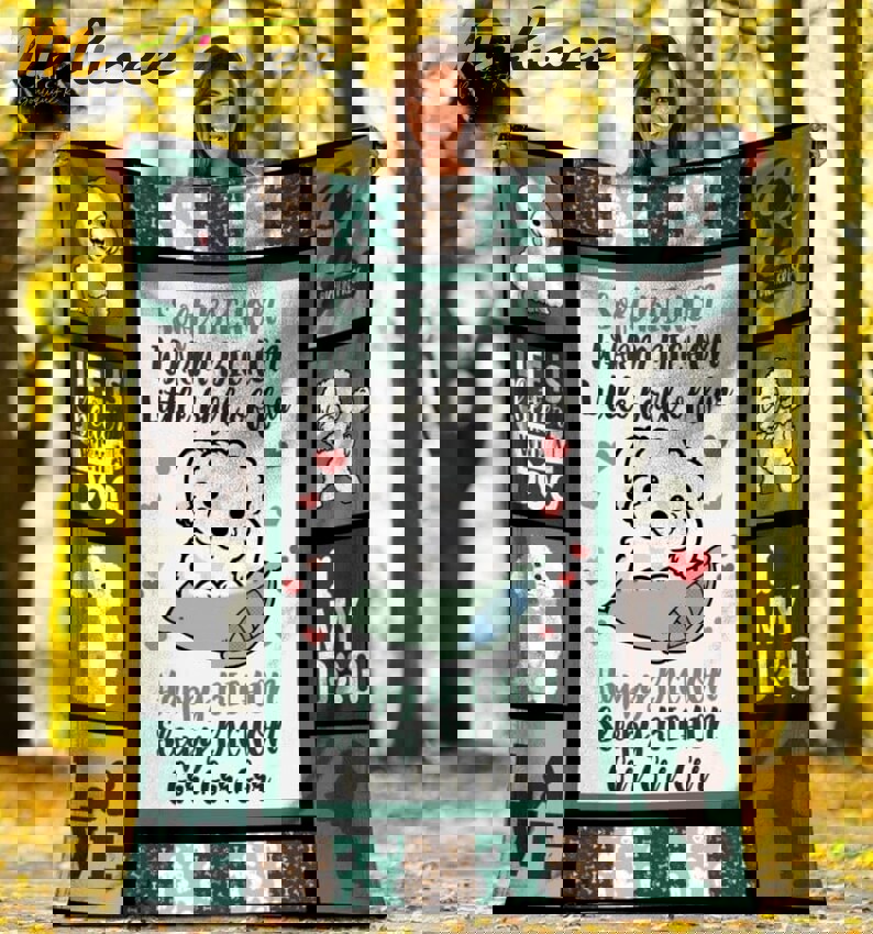 Soft bichon warm bichon little ball of fur bichon frise dog fleece blanket, mink sherpa blanket, bichon frise blanket, cute dog quilt Quilt Blanket