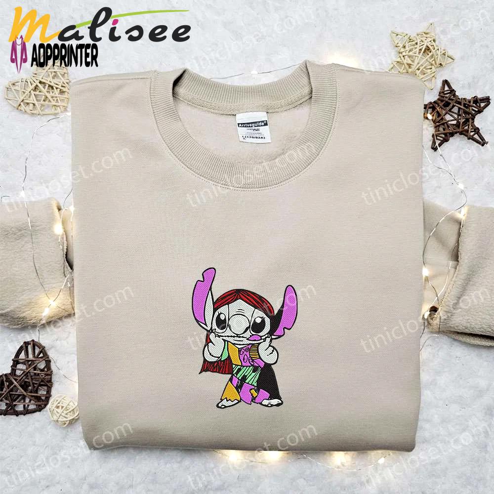 Spooky stitch sally shirt & nightmare before christmas hoodie – best halloween gift ideas Embroidered Shirt