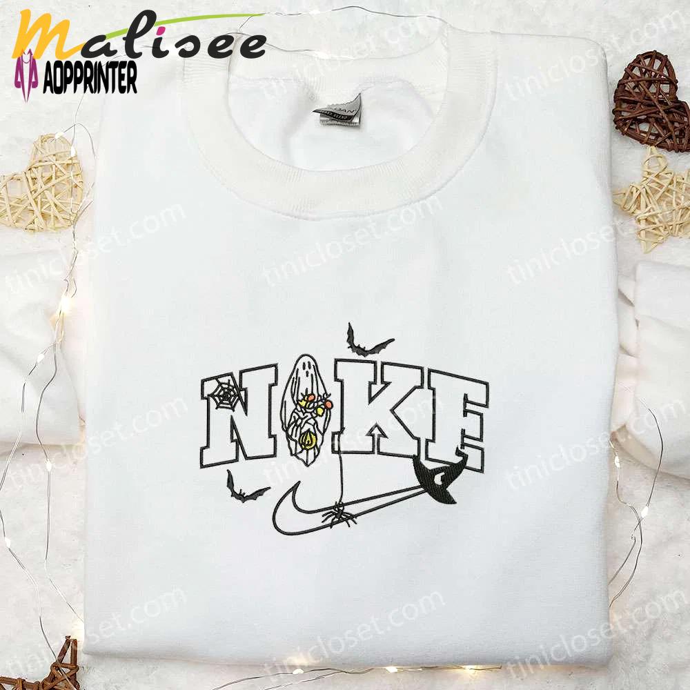 Spooky x nike embroidered hoodie & shirt: best halloween gift ideas Embroidered Shirt