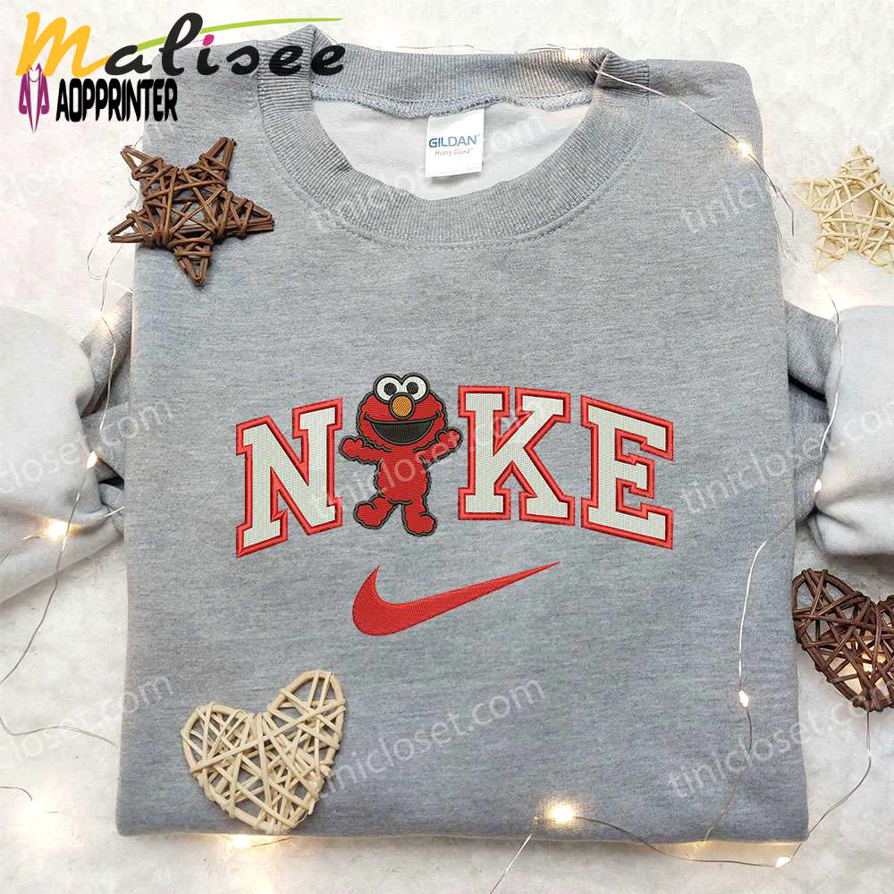 Stylish elmo nike embroidered shirt: sesame street & custom design Embroidered Shirt