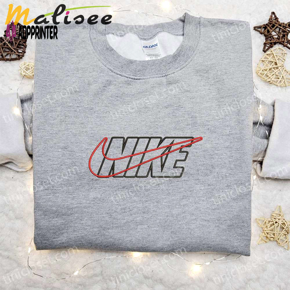 Stylish nike embroidered apparel: outline shirt hoodie & custom t-shirt Embroidered Shirt