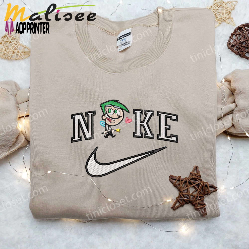 Stylish nike x cosmo & fairly odd parents embroidered shirts: customizable options Embroidered Shirt