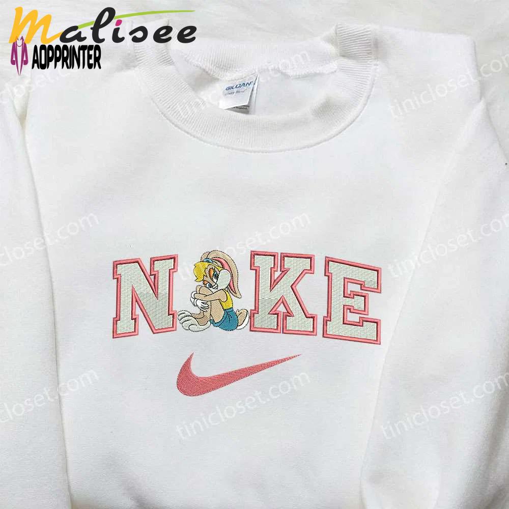 Stylish nike x lola bunny embroidered shirt: custom cartoon tee Embroidered Shirt