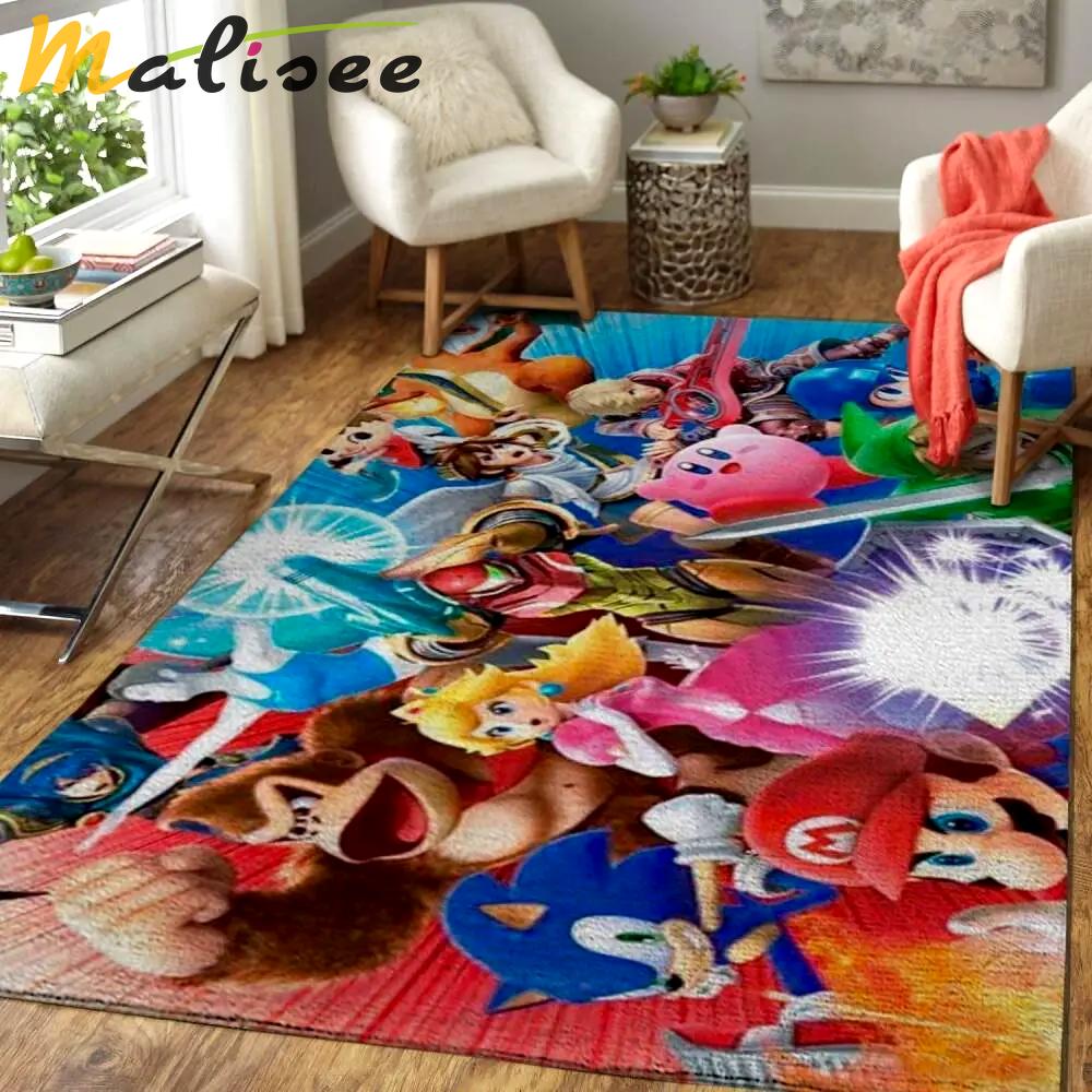 Super smash bros. ultimate area rug gaming carpet gamer living room rugs rug regtangle carpet floor decor home decor v6642 Rectangle Rug