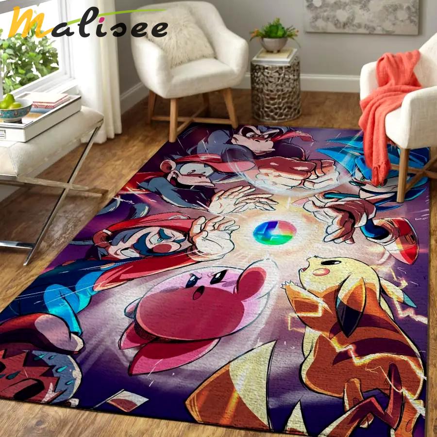 Super smash bros. ultimate area rug living room rug home decor gaming floor decor 3110 Rectangle Rug