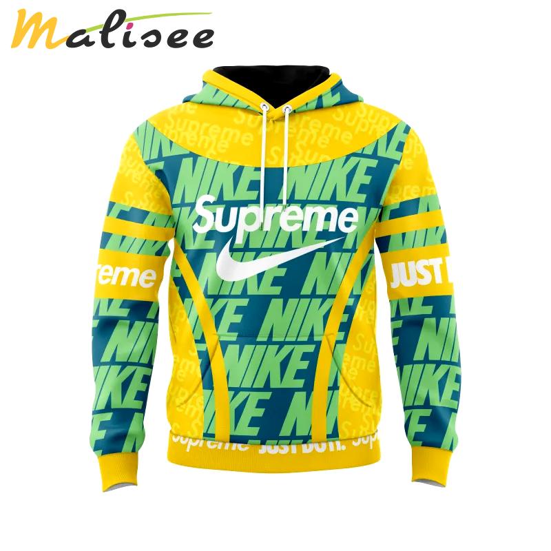 Supreme nike green yellow just do it unisex hoodie outfit for men women luxury brand clothing special gift Hoodie 3D