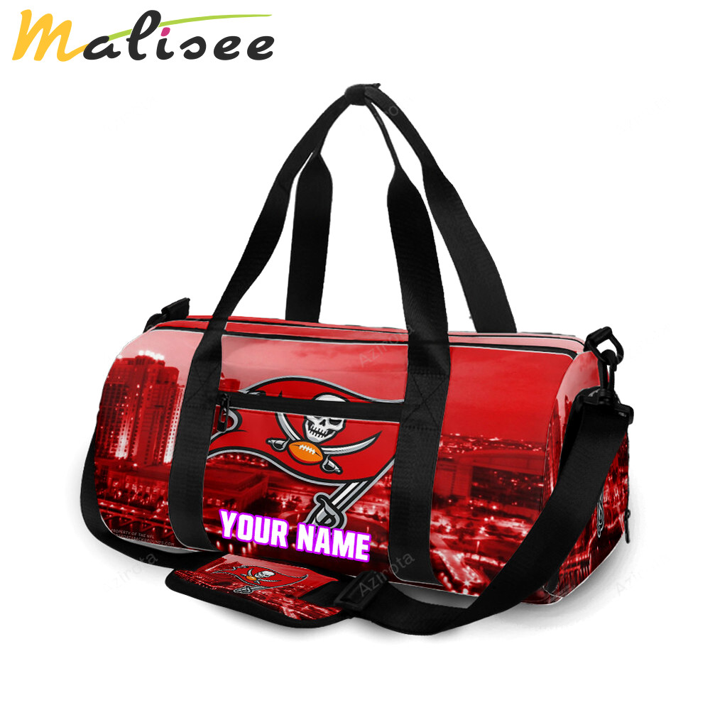 Tampa bay buccaneers emblem v4 personalized name travel bag gym bag 2615 Travel Bag