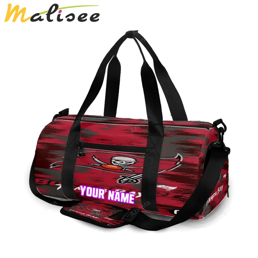 Tampa bay buccaneers emblem v48 personalized name travel bag gym bag 2595 Travel Bag