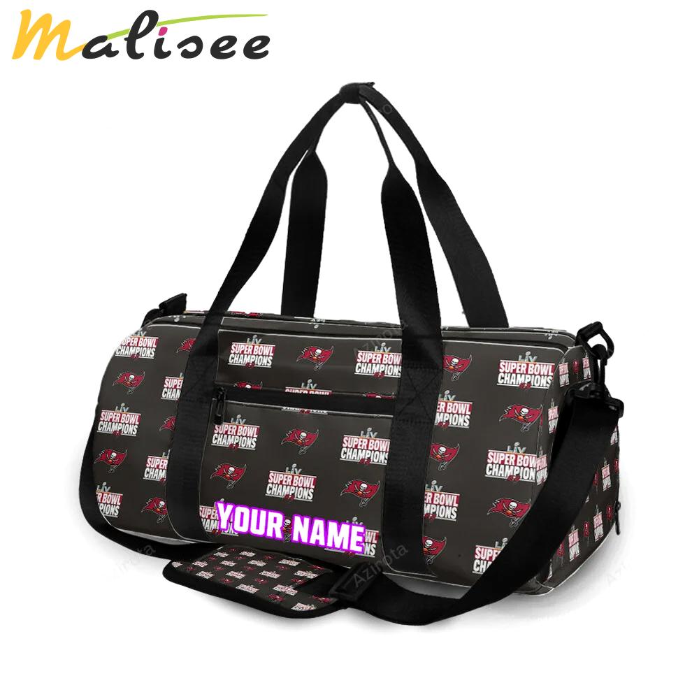 Tampa bay buccaneers super bowl champions v36 personalized name travel bag gym bag 2614 Travel Bag