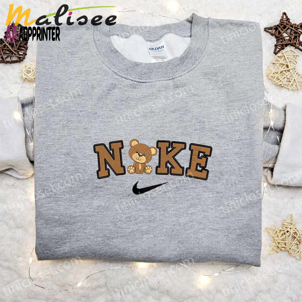 Teddy bear x nike embroidered shirt – best birthday gift ideas Embroidered Shirt